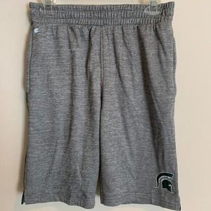 Michigan State Spartan Mens Size S Fleece Lined Shorts Colosseum Gray Cozy Soft